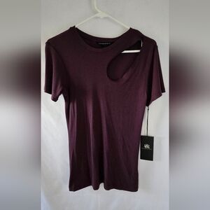 Rock & Republic Plum Cut-Out T-Shirt Women's Size Small - NWT